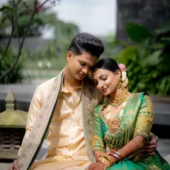 A candid moment between the couple. The bride's makeup remains flawless even in natural outdoor lighting, demonstrating the quality and durability of the HD products I use.