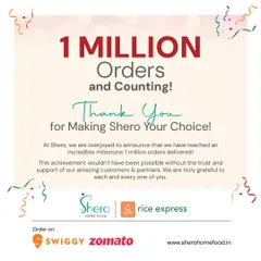 We are incredibly proud to have delivered over 1 million orders. This milestone is a testament to the hard work of our Shero kitchen partners and the trust our customers place in the authentic, home-cooked food they provide. Join a platform with a proven track record of success.