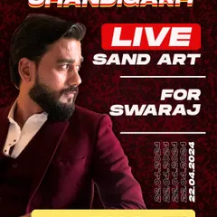 An announcement for my live sand art show in Chandigarh for the brand Swaraj. Stay tuned for the performance.