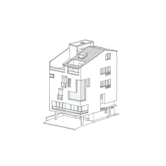 This axonometric sketch for the proposed Tiwari Residence in Bangalore is an example of how we use drawing as a tool for thinking. It allows us to explore the building's massing, voids, and primary architectural gestures in the early conceptual phase.