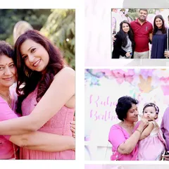 A collage from a birthday party, prominently featuring the love between a grandmother and her daughter and granddaughter.