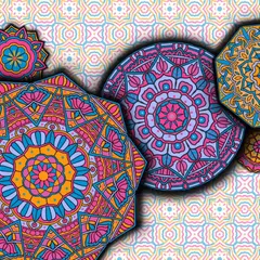 Another view of my layered mandala composition. The overlapping shapes and patterns symbolize how our experiences build upon one another, creating the person we are today.