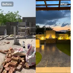 The power of a great design is in the contrast. I turned this barren, under-construction rooftop into a tranquil oasis with elegant stone flooring, soft lighting, and a serene Buddha statue as the centerpiece.