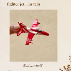 "Can you make a Hawk aircraft miniature, just 5cm?" This was the request that pushed me out of my comfort zone. This image shows the tiny, finished fighter jet, a testament to taking on new challenges.