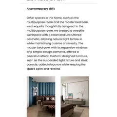 The feature also covered the thoughtfully designed master bedroom and multipurpose room, praising the custom-designed furniture and the open, relaxed feel of the space.