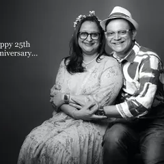 Celebrating a silver jubilee. This black and white portrait was taken to commemorate a beautiful 25-year journey of togetherness.