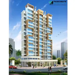 This is the daytime visualization of "Imperial Crest," a completed 59,500 sq. ft. residential building in Taloja. The design showcases a modern facade with clean lines and a mix of materials, housing 42 flats, an office, and 9 shops.