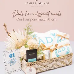 For the dad who appreciates comfort and style, this Father's Day hamper includes personalized "DAD" towels, gourmet treats, and a "No. 1 Dad" card, all in a beautiful woven basket.