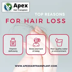 Understanding the cause of hair loss is the first step toward finding a solution. This graphic explains common reasons like vitamin deficiency, stress, and environmental factors that can contribute to hair fall.