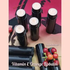 My Vitamin E and Orange Lip Balm is perfect for healing dry, cracked lips. Vitamin E restores hydration while the Limonene in orange oil helps to naturally lighten pigmentation around the lips.