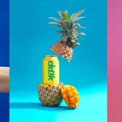 For beverage brands, I love creating dynamic and colorful visuals that pop. This shot uses creative styling with a levitating effect to make the product feel exciting and fresh, perfect for social media campaigns that need to grab attention instantly.