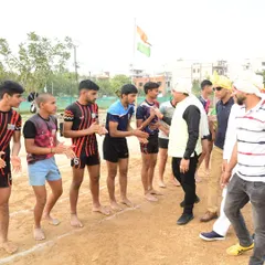 Our players greeting the guests and officials during the opening of our one-day kabaddi tournament.