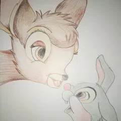 Creating interest for art in young kids with characters they love, like Bambi and Thumper.