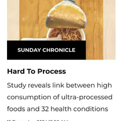 My views on the dangers of ultra-processed foods were featured in the Deccan Chronicle. It's so important for consumers to be aware of what they are eating and to prioritize whole, home-cooked meals.