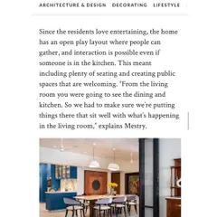 Architectural Digest praised the open-plan layout of this home, which was designed for clients who love to entertain. The article explains our thinking behind creating welcoming public spaces where the living, dining, and kitchen areas flow together.