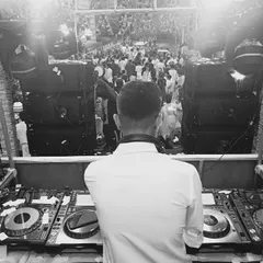The view from my console during a massive baraat in Mumbai. Seeing a sea of guests dancing is what it's all about. I provide the soundtrack for these huge celebrations.