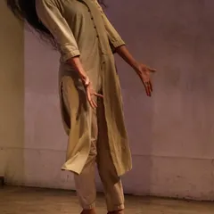 A closing moment from a performance at the Asia meets Asia Spring Camp. This image captures the delicate strength of Butoh-inspired movement, where the body tells a story of life, earth, and energy.