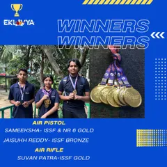Announcing the impressive medal haul by our shooters at the Arjun Shooting Competition. We are proud to showcase the success of our athletes in both air pistol and air rifle categories.