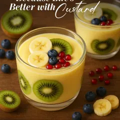 Life's just better with custard. Our fruit custard is a refreshing and creamy treat, loaded with fresh kiwi, banana, and blueberries.