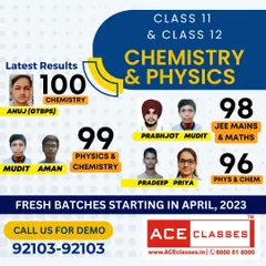 A snapshot of the latest results from our Class 11 and 12 Chemistry and Physics batches. We congratulate Anuj for scoring a perfect 100 in Chemistry and Prabhjot for his 98 in JEE Mains and Maths.