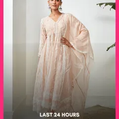 The Twyla Beige Kurta Set is all about dreamy, understated elegance. Made from lightweight fabric with delicate lace, it's a classic piece you'll wear again and again.