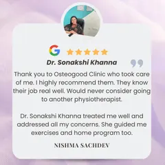 Hearing from happy patients is the best part of my work. This feedback highlights my commitment to not just treating symptoms, but also guiding you with home exercise programs for lasting wellness.