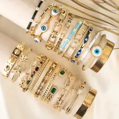 Welcome to stackaholic heaven. This image showcases the endless possibilities for building your own iconic stack with my cuff bangles in every style imaginable.