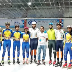 With the Indian short track ice skating team at a training camp in Thailand. It's an honor to train and compete alongside the nation's best.