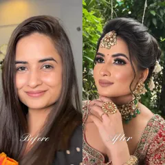 A stunning before and after bridal transformation. My goal is always to enhance, not mask, your natural beauty, ensuring you look and feel like the most beautiful version of yourself on your big day.