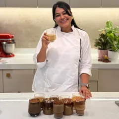 A proud moment from my online coffee workshop, showcasing the ten different types of delicious coffees we learned to make together. From iced lattes to frappes, you can learn to make them all.