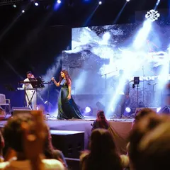 A view from the audience at our AFMC Pune show. Performing on a big stage with professional lighting and sound for a massive crowd is an incredible experience.