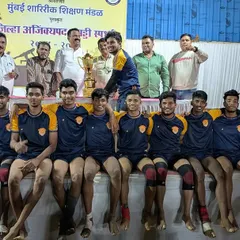 The Kumar Gat (Sub-Junior) team celebrating their win at the Mumbai City District Championship.