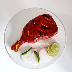 It might be Navratri, but you can definitely have this 'completely eggless vegetarian Tandoori chicken' cake! This carved cake was a fun challenge and looked incredibly realistic.