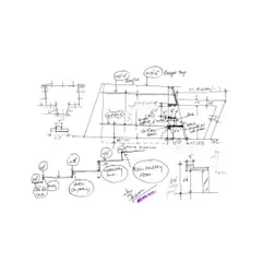 A conceptual sketch from our archives for the CC Office in Tuticorin. This drawing outlines the fundamental levels and structural approach for the building, showing our process from the very first idea.
