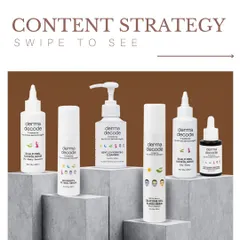 For the skincare brand Derma Decode, our content strategy began with clean, professional product photography. This established a strong visual foundation to build upon with educational and engaging content.