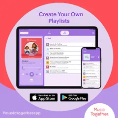 With the app, you can create your own playlists of your child's favorite songs from our collections. It makes it easy to incorporate music into your daily routines, from playtime to bedtime.