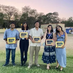 Our proud poets showcasing their certificates after a brilliant performance at BITS APOGEE. We love celebrating the achievements of our talented team.