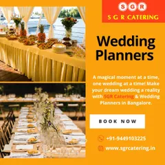 We offer magical wedding planning and catering services in Bangalore. This collage shows our elegant table settings and lavish fruit displays, highlighting our attention to detail for your dream wedding.