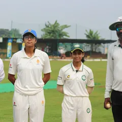 Captains and officials at our home ground, the Ashok Rising Star Cricket Ground.