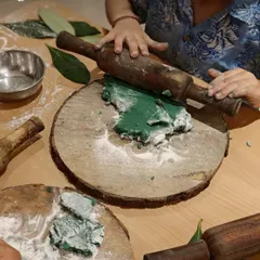 Kneading, rolling, and pressing playdough is powerful practice for small hands. Using natural materials like leaves and wooden rolling pins, children build fine motor strength and finger dexterity, all while calming the mind and sparking creativity.