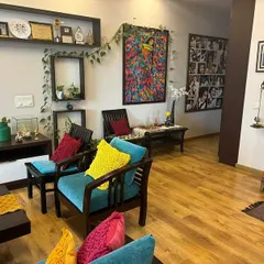 It brings me so much joy to see my creations in their new homes. Here, my colorful macrame cushion covers and a table runner add warmth and personality to a client's beautiful living room. Seeing my work fit so perfectly into someone's life is the best feeling.