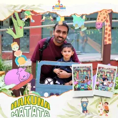 A happy moment at our Hakuna Matata photo booth. Our camps are not just for kids; they are a chance for parents to see their children shine.