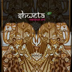 A detailed baraat theme design, mirrored to create a stunning symmetrical look. This style of figurative work is a specialty that I teach in my advanced classes.