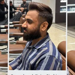 A complete grooming service, featuring a stylish haircut with volume and a perfectly shaped beard.