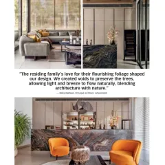 A snippet from the feature in Home & Design TRENDS, where I discussed how the family's love for their garden shaped the architectural design of the Pool House, leading to a seamless blend of structure and nature.