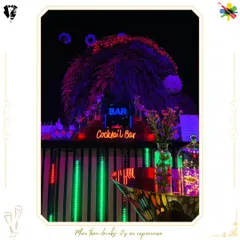 Your event's theme is our blueprint. We designed this immersive cocktail bar with custom neon lighting and a dramatic floral backdrop to create a vibrant, high-energy atmosphere that made a bold statement.