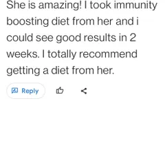 This client's feedback after just two weeks on an immunity boosting plan made my day. Seeing tangible results like this is why I do what I do, and it shows how a customized diet can make a real difference.