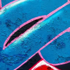 A detailed close-up of the lettering in the Shiva mural. The Devanagari script is written in a fluid, graffiti-inspired style.