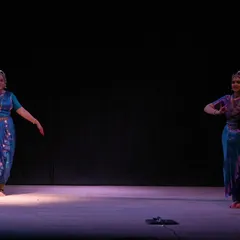 A moment from a duet performance with my Guru. The Guru-Shishya relationship is sacred in classical dance, and sharing the stage with her is always a profound experience of learning and artistic exchange.
