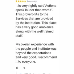 "Actions speak louder than words." This review means a lot because it shows that my teaching methods deliver real, tangible results that go beyond expectations. A good learning environment is key to success.